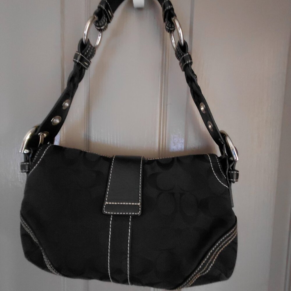 Coach Black Canvas and Leather Y2K Vintage Bag - Picture 2 of 9
